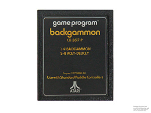 Atari 2600 Backgammon Text Label Game Cartridge PAL