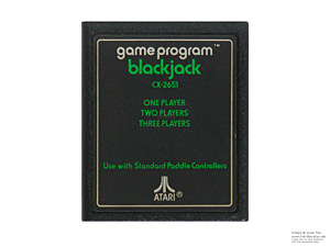 Atari 2600 Blackjack Text Label Game Cartridge NTSC
