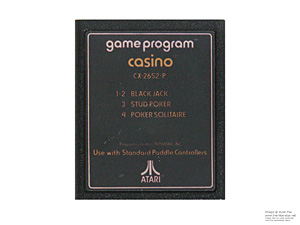 Atari 2600 Casino Text Label Game Cartridge PAL
