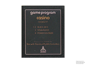 Atari 2600 Casino Text Label Game Cartridge PAL Atari 2600 Casino Text Label Game Cartridge PAL