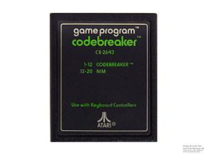 Atari 2600 Codebreaker Text Label Game Cartridge NTSC