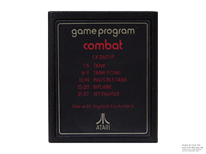 Atari 2600 Combat Red Text Label with Red Text Game Cartridge PAL