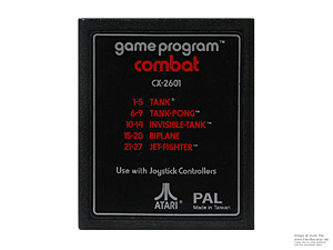 Atari 2600 Combat Silver Label with Silver Text Game Cartridge PAL