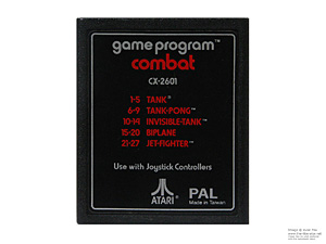 Atari 2600 Combat Silver Label with Silver Text Game Cartridge PAL Atari 2600 Combat Silver Label with Silver Text Game Cartridge PAL