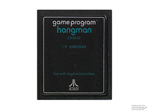 Atari 2600 Hangman Blue Text, Gold Spine and Silver Front Stripe Game Cartridge NTSC Atari 2600 Hangman Blue Text, Gold Spine and Silver Front Stripe Game Cartridge NTSC