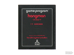 Atari 2600 Hangman Red Text, Gold Spine and Silver Front Stripes Game Cartridge PAL Atari 2600 Hangman Red Text, Gold Spine and Silver Front Stripes Game Cartridge PAL