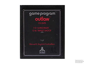 Atari 2600 Outlaw Text Label Game Cartridge USA