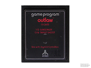 Atari 2600 Outlaw Text Label Game Cartridge USA Atari 2600 Outlaw Text Label Game Cartridge USA