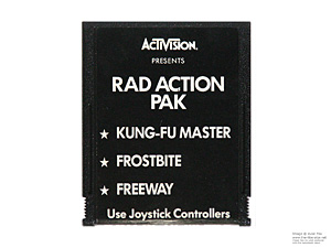 Atari 2600 Rad Action Pak Black HES Game Cartridge PAL