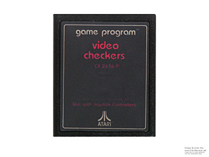 Atari 2600 Video Checkers Text Label Game Cartridge PAL