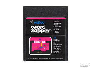 Atari 2600 Word Zapper Vidtec Game Cartridge NTSC