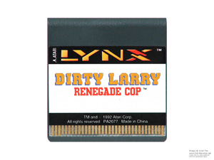 Atari Lynx Dirty Larry Renegade Cop Game Cartridge
