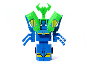 Dragon Drone Bug Bots Buddy L Blue Body with Green Horn in Robot Mode