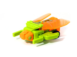 Galactic Creeper Bug Bots Buddy L Green Body with Orange Head in Insect Mode