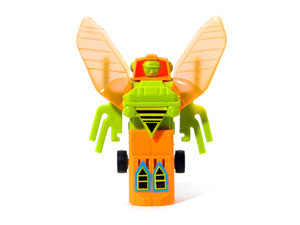 Galactic Creeper Bug Bots Buddy L Green Body with Orange Head in Robot Mode
