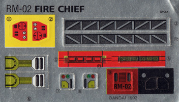 Stickers Sheet for Fire Chief RM-02 Robo Machines