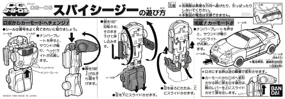 Instructions Sheet for Spy CG CG-06 CG Robo