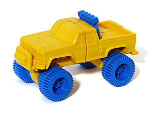 High Rider Convertors Flexibot with Blue Wheels in Pickup Mode