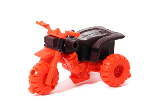Convertors Flexibot Swamper with Orange Wheels in Three Wheeled ATV Trike Mode