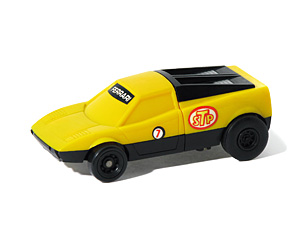 Ferrari Dashbots Yellow and Black all Plastic in Sports Car Mode