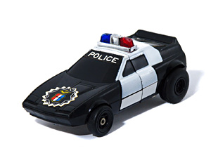 Police Car Dashbots Black Plastic in Patrol Car Mode