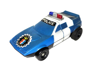 Police Car Dashbots blue Plastic in Patrol Car Mode