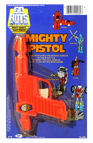 Gobots Mighty Pistol by Gordy International on Card