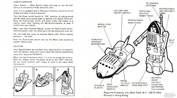 Instructions for Spay-C Space Shuttle Walkie Talkies Gobots by Playtime