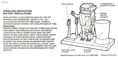 Instructions for Gobots Electric Toothbrush