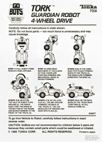 Instructions Sheet for Tork Power Gobots Secret Riders