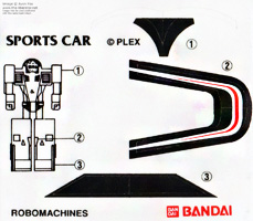Sticker Sheet for Robo Machines Crasher Sports Car