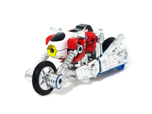 Gobots Cy-Kill in Red and White MotorCycle Mode