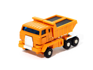 Gobots Dumper in Orange Dump Truck Mode