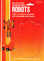 Cardback / Backing Card for Convertible Robots Orange C-12 Spoons Bootleg