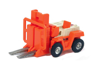 Spoons Shown in Orange and Cream Forklift Mode