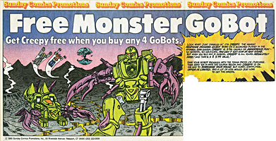 Creepy Gobots Sunday Comics Promotions American Print Ad
