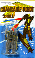 Changable Robot 1 in 2 Grey Dive Dive Bootleg on Card