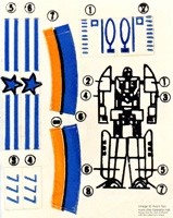 Sticker Sheet for Changable Robo Grey Dive Dive Bootleg