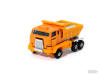 Gobots Dumper Bootleg with Green Eye and Silver Leg Stickers in Orange Dump Truck Mode