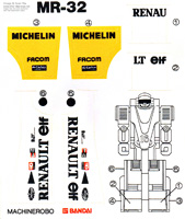 Stickers Sheet for F1 Robo MR-32 Machine Robo Series