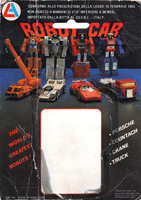 Cardback / Backing Card for Car Robot Blue Road Ranger Bootleg