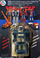 Car Robot Blue Road Ranger Bootleg on Card