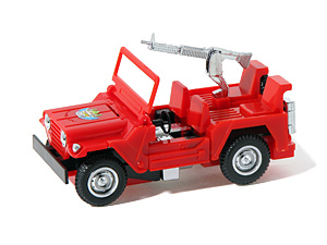 Convertible Jeep Kinsman 7401 Red in Military Jeep Mode