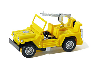 Convertible Jeep Kinsman 7401 Yellow in Military Jeep Mode