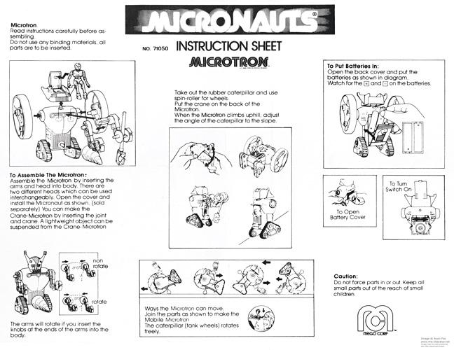 Microtron Micronauts Istruction Sheet Microtron Micronauts Istruction Sheet