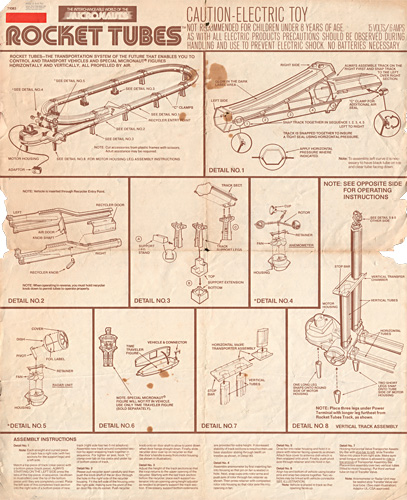 Rocket Tubes Micronauts Instruction Sheet