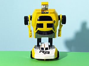 Lanard Ro-Bots Yellow Variant with variant stickers in Robot Mode