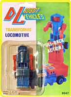DL Vehicles Locomotive Blue Body and Legs with Red Arms on Card