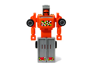 Dump Truck Robo Tron Orange Body Grey Legs in Robot Mode