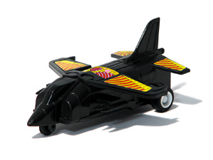 Harrier Jump Jet Black with White Face Robo Tron in Fighter Plane Mode